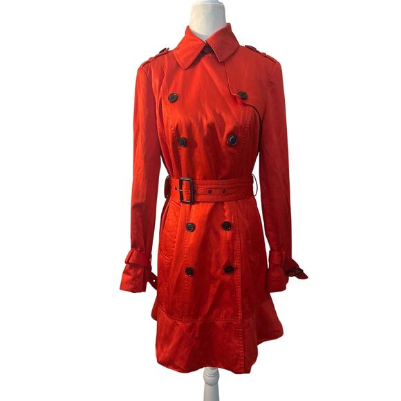 Cache Red Trench Coat Jacket with Buttons - Picture 1 of 7